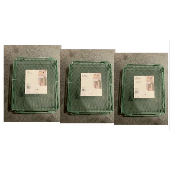 U Brands 3PK Mesh Locker Shelf Sage Green Size 12" - Picture 1 of 5